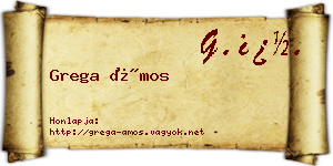 Grega Ámos névjegykártya